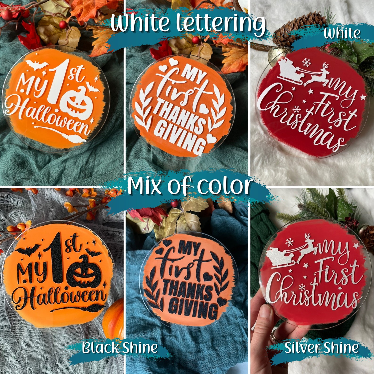 Baby's First Holidays Acrylic Milestone Discs Baby Etsy