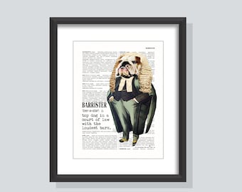 Lawyer print, "Barrister", Funny Lawyer print, Lawyer gift, Law Student gift, Law Office Decor, Law print, Law Office Decor,Law Art