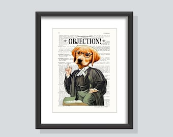 Lawyer print, "Objection", Funny Lawyer print, Lawyer gift, Law Student gift, Law Office Decor, Law print, Law Office Decor, Law Art