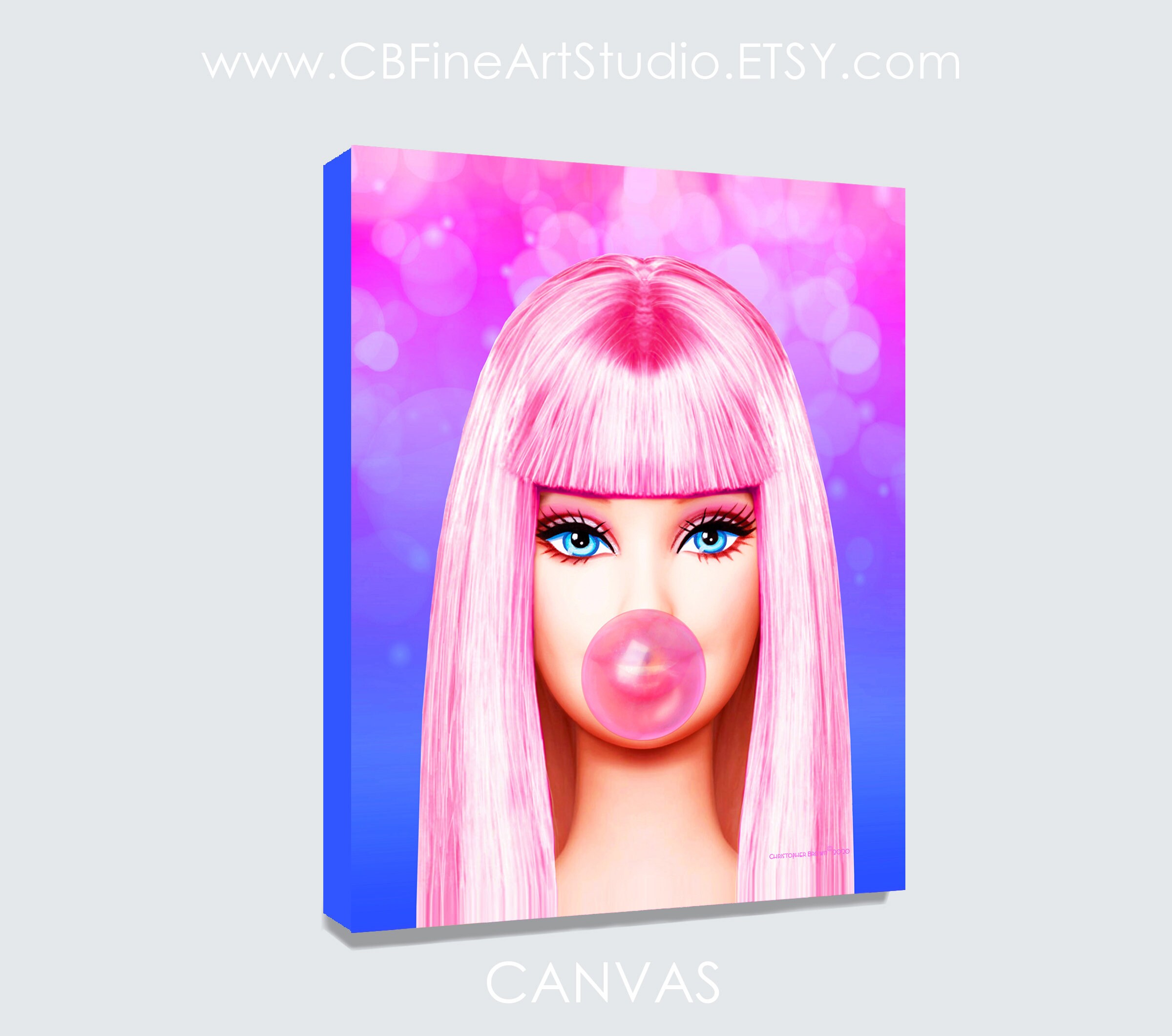 Barbie Art bubble Gum Barbie Bubble Gum Print Barbie Etsy