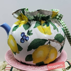 SNUGGLENS Tea Pot Cozy Cover, Tea Cozy Accessory, Lemons, 5 Sizes