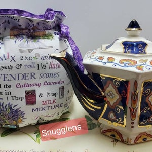 Handmade Fabric Drawstring Teapot Cozy-Insulated Teapot Cover in 5 Sizes-Teapot Warmer Gift For Tea Lovers-SNUGGLENS