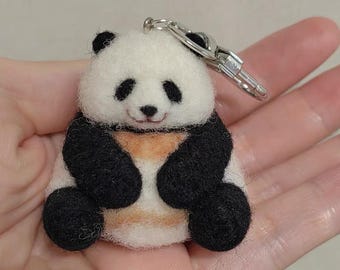Panda Keychain | Felted Wool Panda | House Decoration Miniature Craft | Small Felted Decoration | Gift | Panda Lover