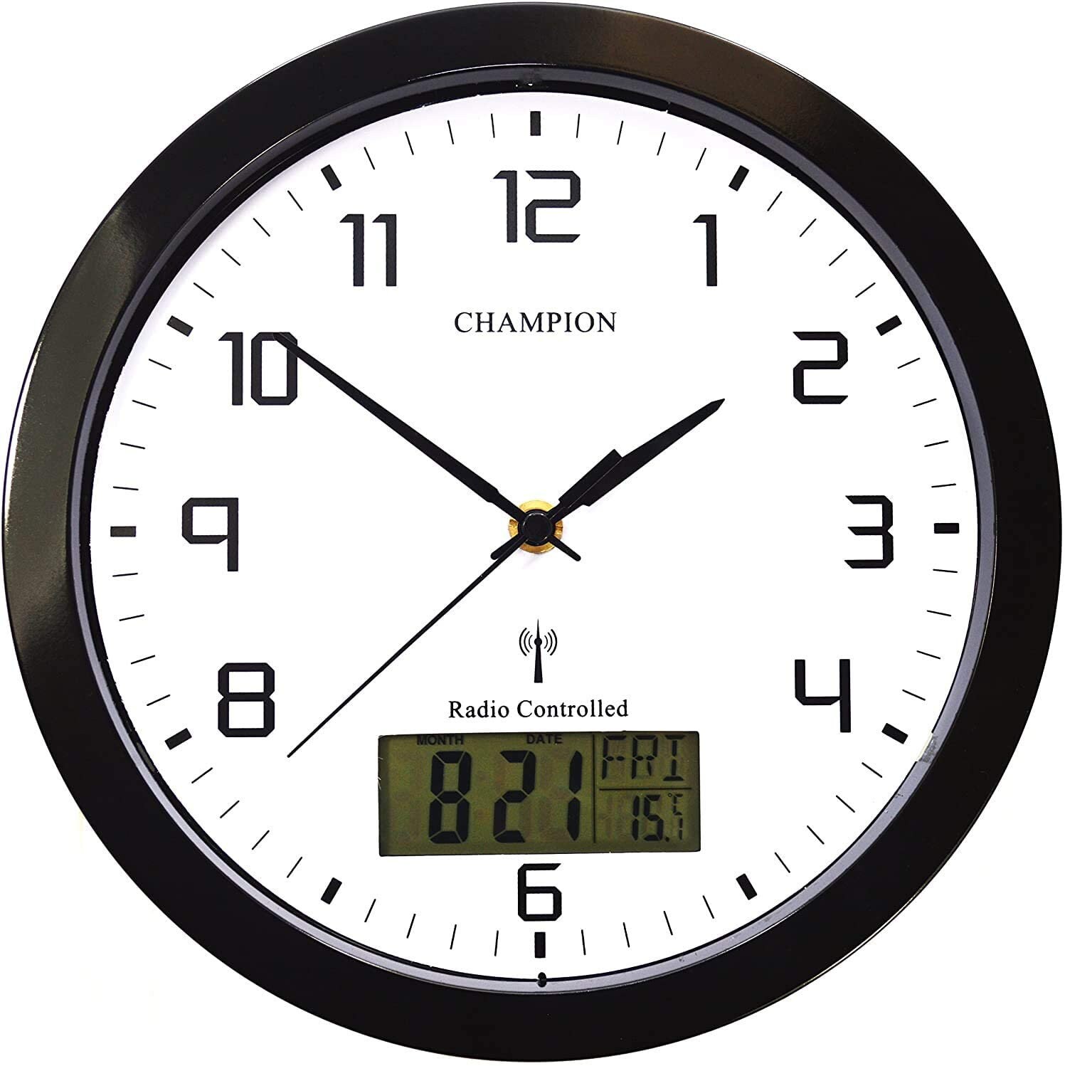 25cm MSF Radio Controlled Quartz Wall Clock With Inset LCD Etsy