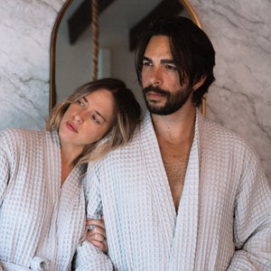 MENS Luxury Waffle Robe Organic Turkish Cotton image 8