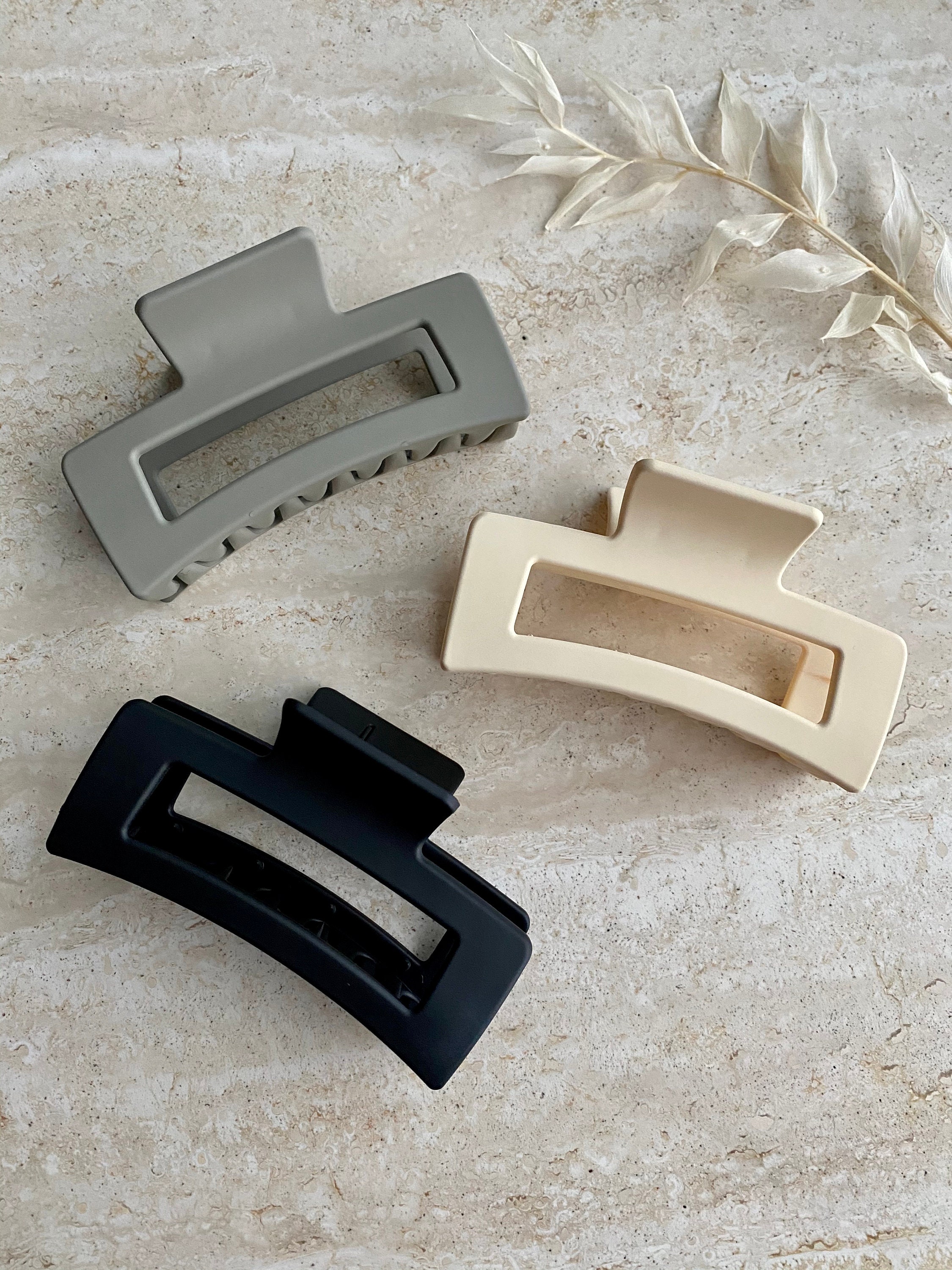 Large Matte Rectangle Claw Clip 90's Inspired Clip Etsy