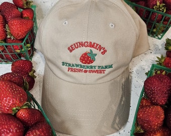 Stray Kids SKZ Kim Seungmin's Strawberry Farm Embroidered Dad Cap Hat