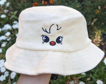 Stray Kids SKZ Lee Felix Skzoo Bbokkari Face Embroidered Terry Bucket Hat