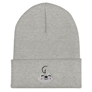 Stray Kids SKZ Bang Chan Skzoo Wolfchan Face Embroidered Grey Beanie