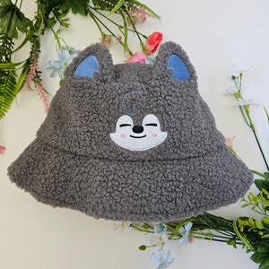 Stray Kids SKZ Skzoo Bang Chan Wolfchan Fluffy Embroidered Bucket