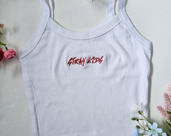 Stray Kids SKZ Embroidered Cropped Tank Top
