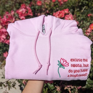 Stray Kids Han Jisung &quot;Excuse me Noona but do you have a Boyfriend?&quot; Embroidered Hoodie Merch