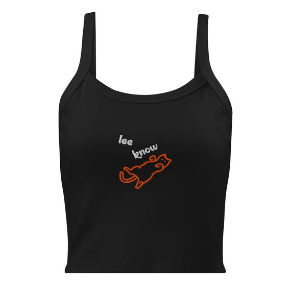 Stray Kids SKZ Lee Know Cat Playing Embroidered Cropped Tank Top