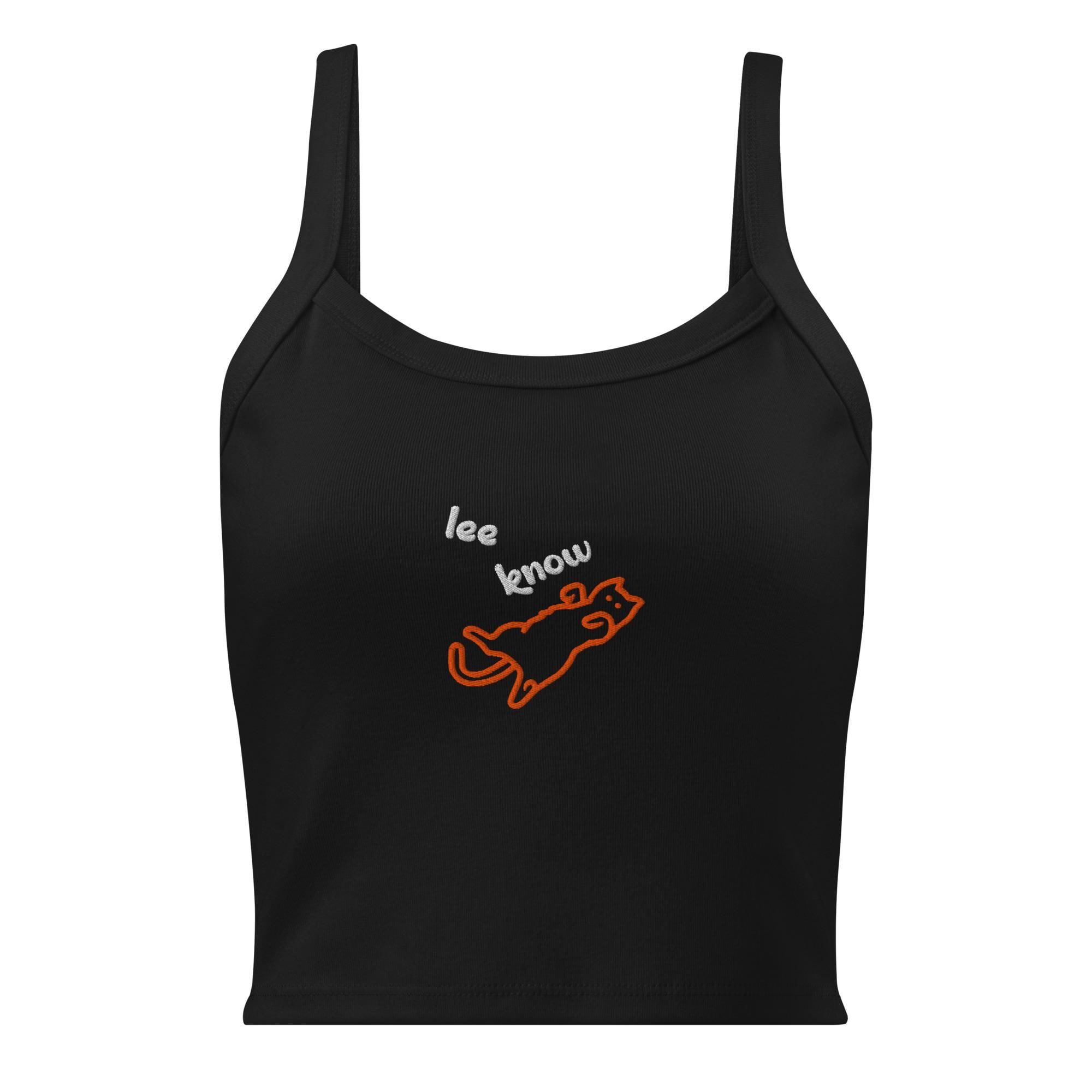Stray Kids SKZ Lee Know Cat Playing Embroidered Cropped Tank Top