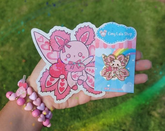 Pink Moth - Pin & Sticker