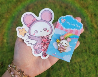 Pin y pegatina de bailarina