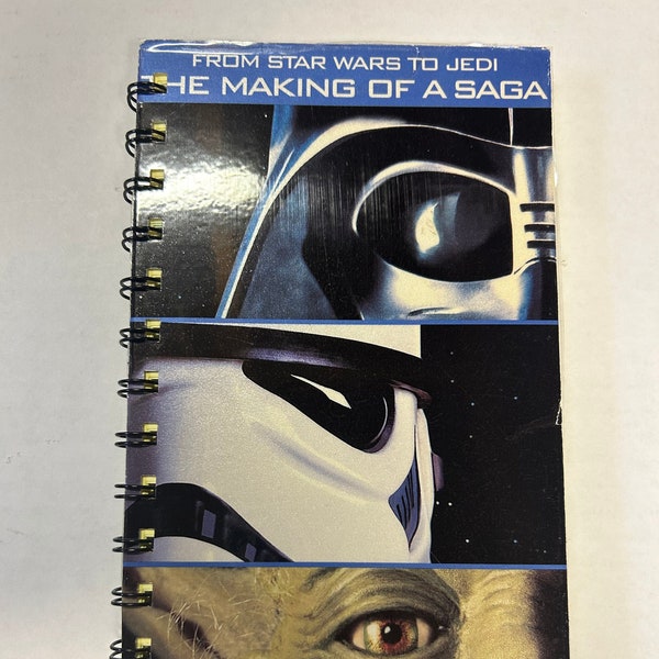 Retro Vintage Movie Journals & Notebooks - From Star Wars to Jedi - VHS - Sci-Fi - Handmade - Yellow Lined Paper - Recycled