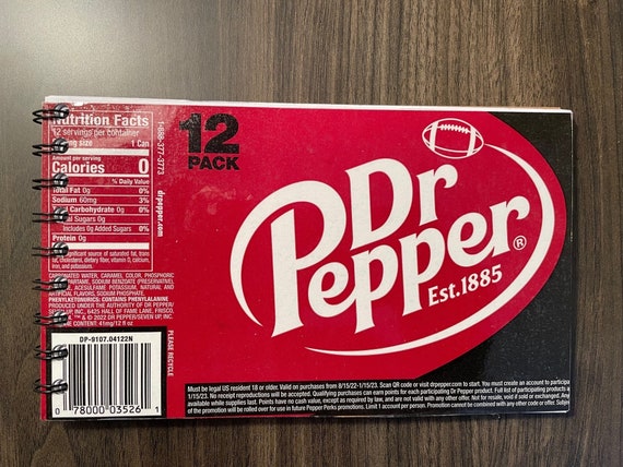 Foodie Journals & Notebooks - Dr. Pepper Box 2 - Dot Paper - Handmade - Recycled Boxes - Save the Earth