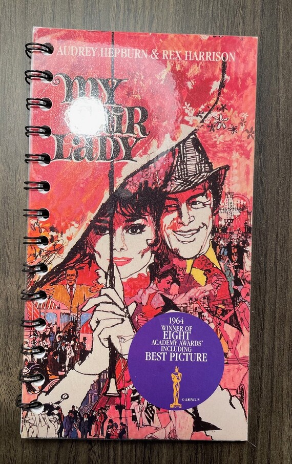 Retro Vintage Movie Journals & Notebooks - My Fair Lady - VHS - Audrey Hepburn - 60s - Handmade - Multi-Color Paper - Recycled