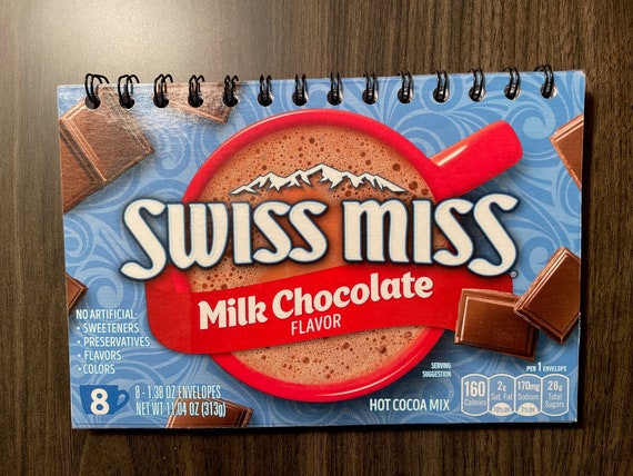 Foodie Journals & Notebooks - Swiss Miss Hot Chocolate - White Dot Paper - Handmade - Recycled Boxes - Save the Earth