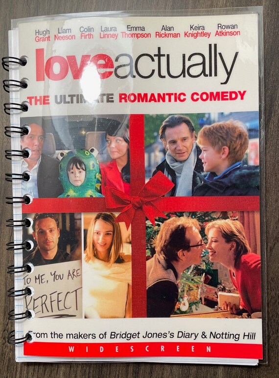 Retro Vintage Movie Journals & Notebooks - Love Actually - Grant - Neeson - Rickman - DVD - Handmade - Multi-Color Paper - Recycled