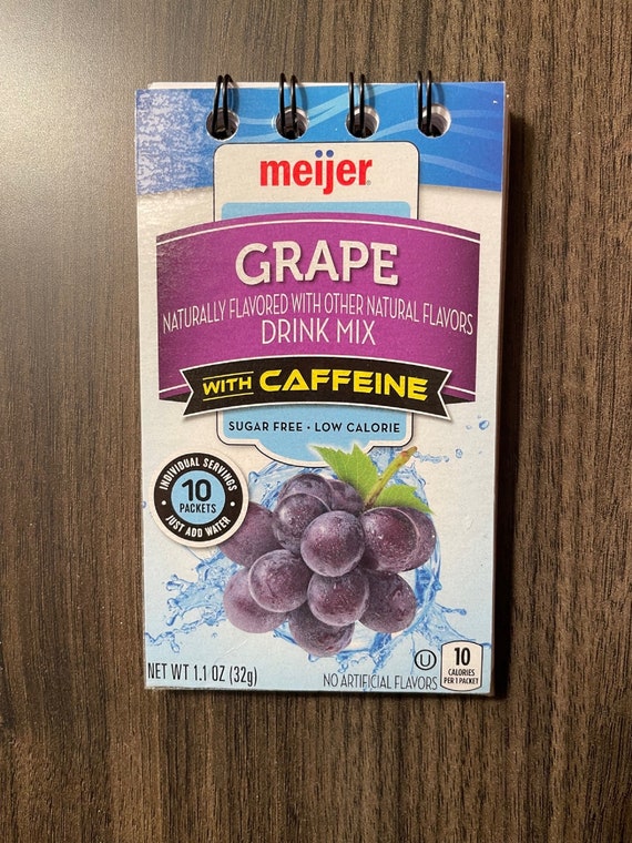 Foodie Journals & Notebooks - Meijer Grape Drink Mix - White Blank Paper - Handmade - Recycled Boxes - Save the Earth