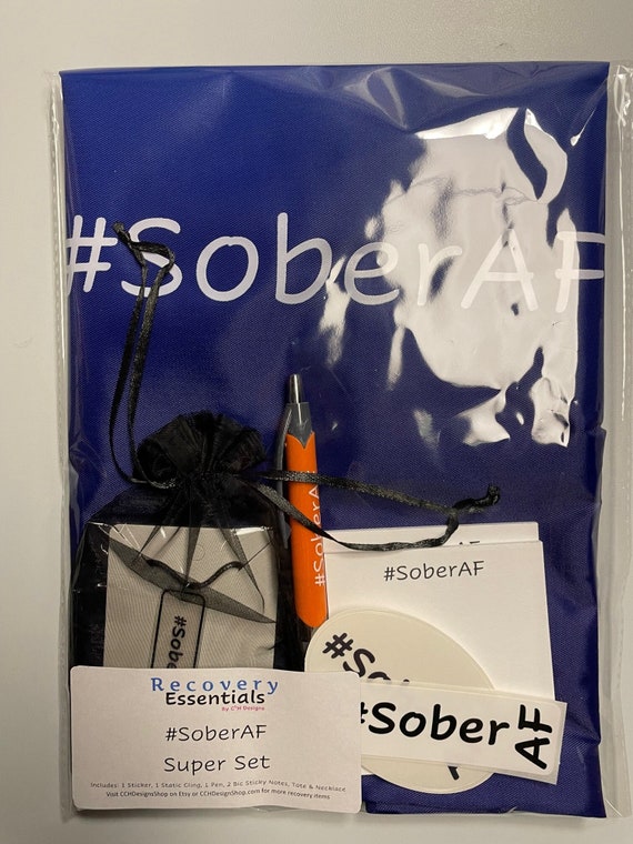 SoberAF Super Set - Pen, Post It Notes, Tote & Pendant