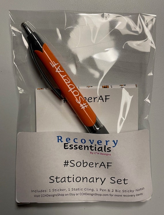 SoberAF Stationary Set - Pen and Post It Notes