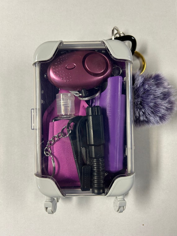 Kit:Works Adult Road Trip - Emergency Whistle, Hand Sanitizer, Alarm, Seatbelt Cutter, Emergency Spray, Pom D