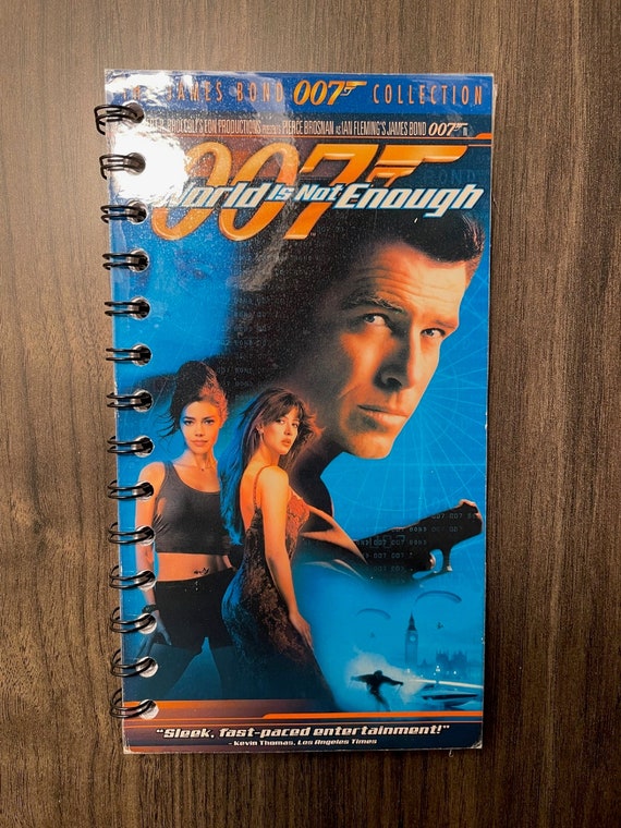 Retro Vintage Movie Journals & Notebooks - 007 The World is Not Enough VHS - James Bond - Brosnan - Handmade - Customizable - Recycled