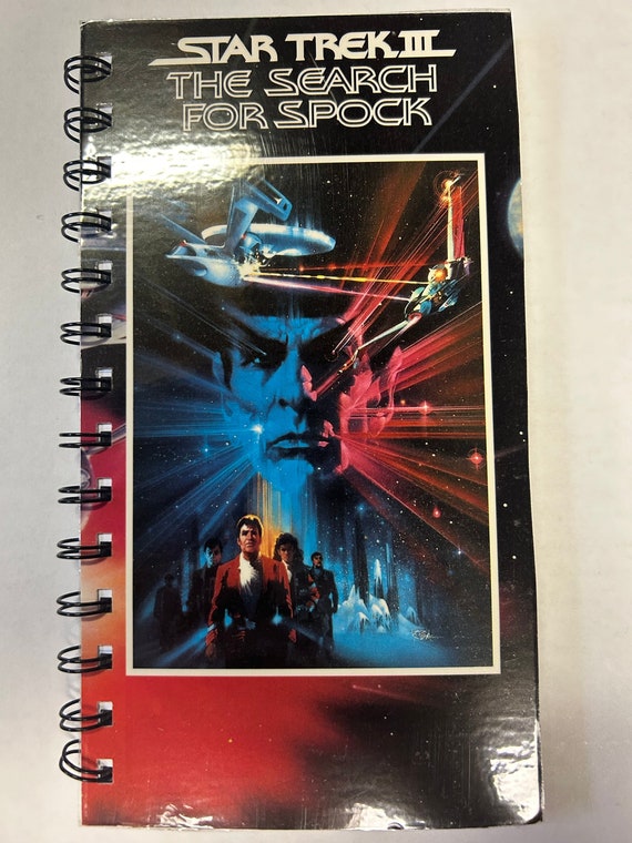 Retro Vintage Movie Journals & Notebooks - Star Trek 3 Search for Spock - VHS - Sci-Fi - Handmade - White Lined Paper - Recycled