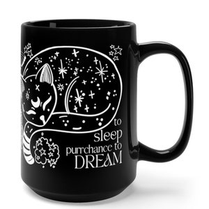 Black Cat Mug with Goddess Snake and a Sky Full of Stars, Celestial Coff Cat, Sleep Mug, Cat Lovers Gift, Office Mug,