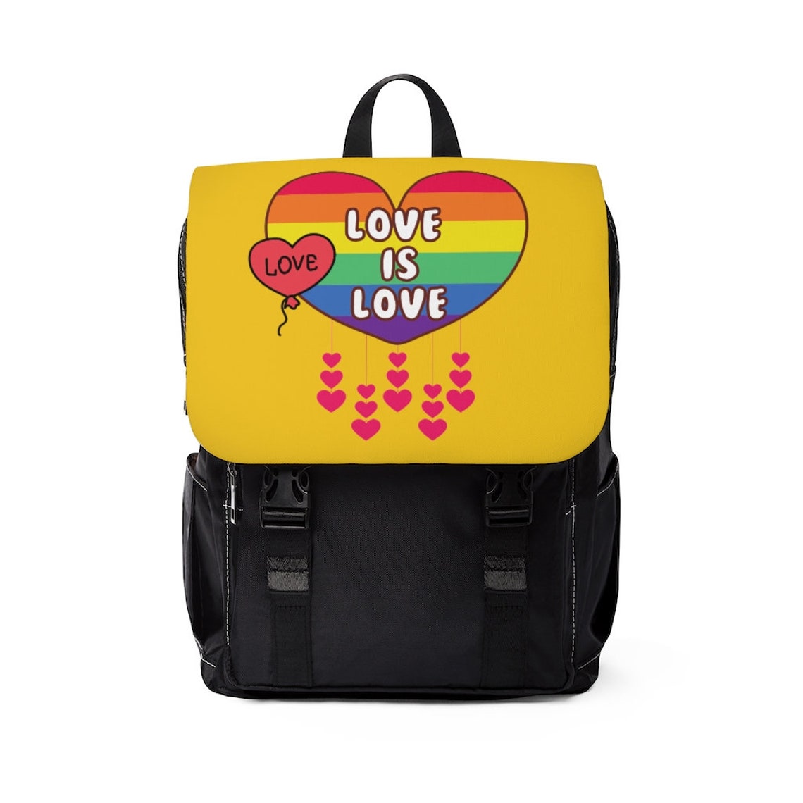 Rainbow Backpack Pride Backpack Bag With Lgbt Flag Black Etsy