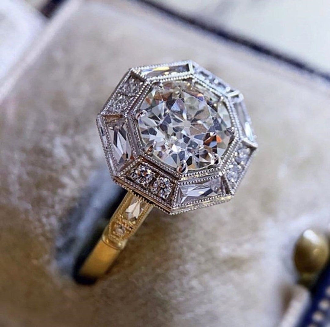 Vintage Art Deco Ring, Bezel Set Ring, Antique Art Deco 14K Gold Ring