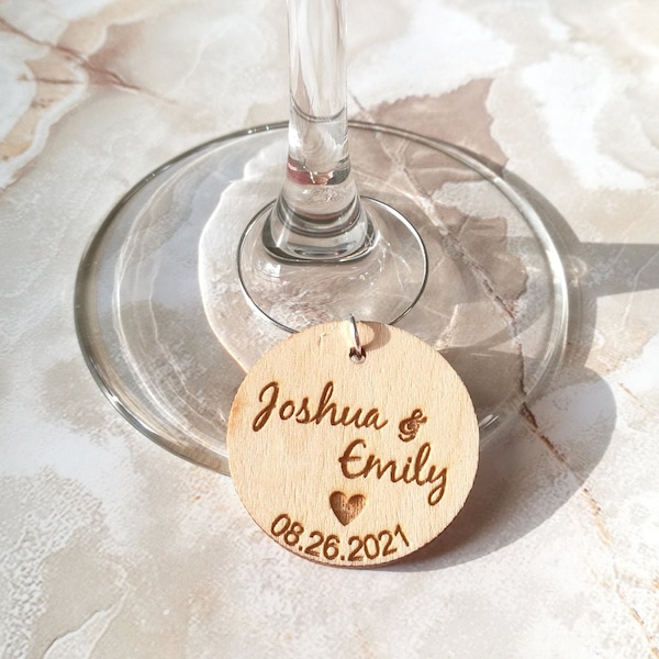 Personalized Wine Charms;Wedding wooden wine charms;party Favor Wine Charms;Customized glass wine charms;Wine Glass Name Tag;individual name