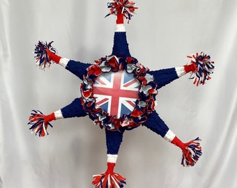 Coronation Party, fit for a king this star shaped union jack piñata will complement your street party or crowning celebrations perfectly