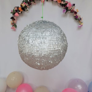 Disco ball Piñata, this shimmering mirror ball will compliment your disco party décor and is a fun party game for adults and children image 10