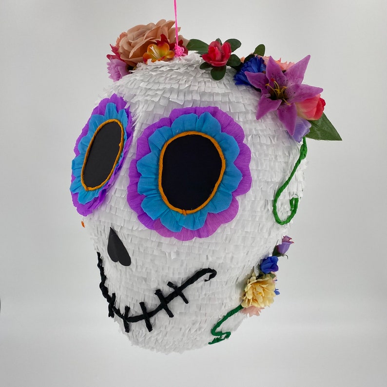 Sugar skull piñata, the perfect party game for Taco Tuesdays, Mexican evenings, Birthday parties and any fiesta worth celebrating image 10