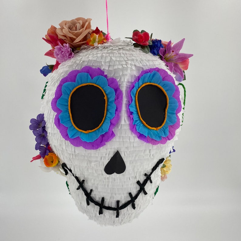 Sugar skull piñata, the perfect party game for Taco Tuesdays, Mexican evenings, Birthday parties and any fiesta worth celebrating image 9