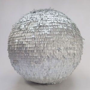 Disco ball Piñata, this shimmering mirror ball will compliment your disco party décor and is a fun party game for adults and children image 4