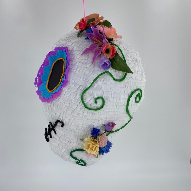 Sugar skull piñata, the perfect party game for Taco Tuesdays, Mexican evenings, Birthday parties and any fiesta worth celebrating image 5