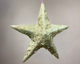 Star Piñata, rustic, gold Christmas star piñata to add fun to your festivities