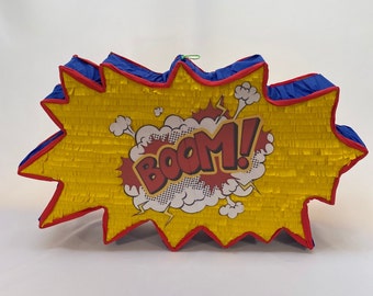 Boom! Pow! smashing Superhero, Comic book Piñata, a fun party game that will compliment a superhero, comic book fans birthday party décor