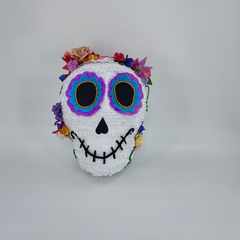 Sugar skull piñata, the perfect party game for Taco Tuesdays, Mexican evenings, Birthday parties and any fiesta worth celebrating image 1