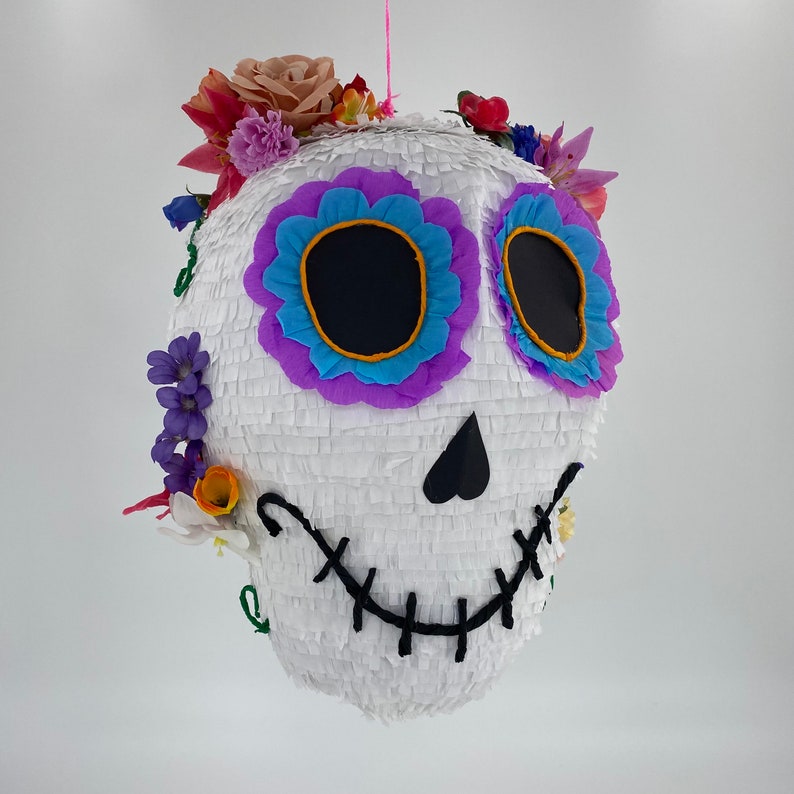 Sugar skull piñata, the perfect party game for Taco Tuesdays, Mexican evenings, Birthday parties and any fiesta worth celebrating image 2
