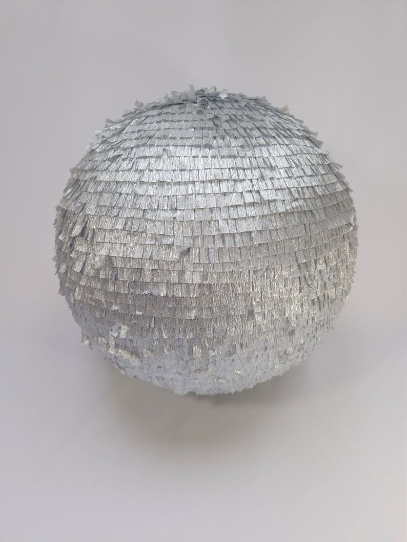 Disco ball Piñata, this shimmering mirror ball will compliment your disco party décor and is a fun party game for adults and children image 1