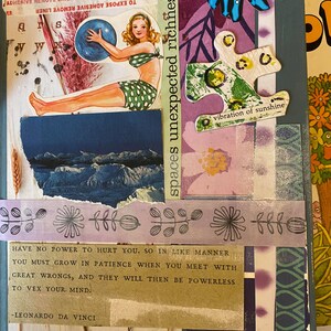 Junk Journal by Velvet Junk, DIY upcycled journal, small, Lady in Purple, floral print, ephemera