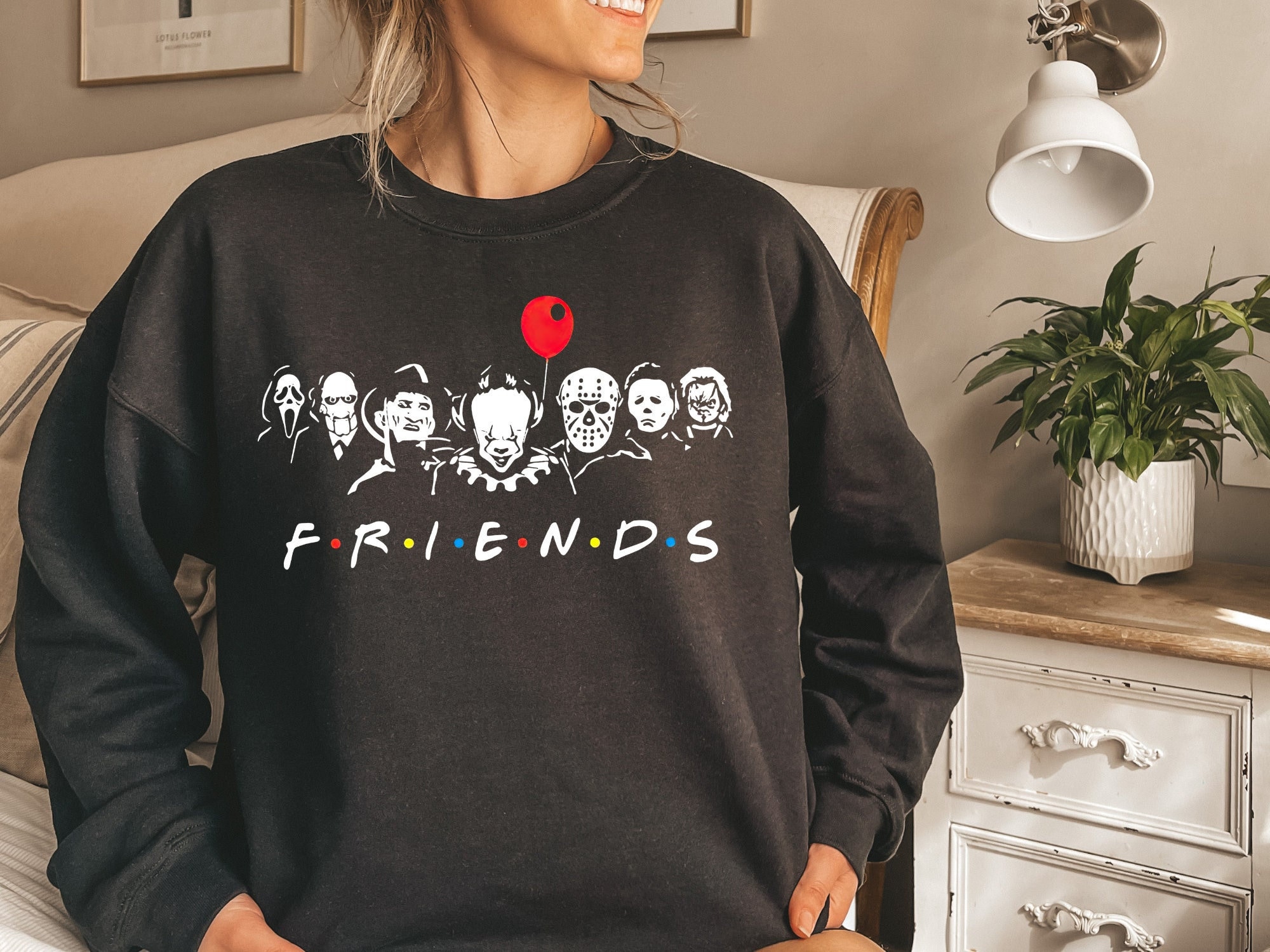 Friends Halloween Sweatshirt, Horror Squad Sweatshirt, Horror Movies Sweatshirt