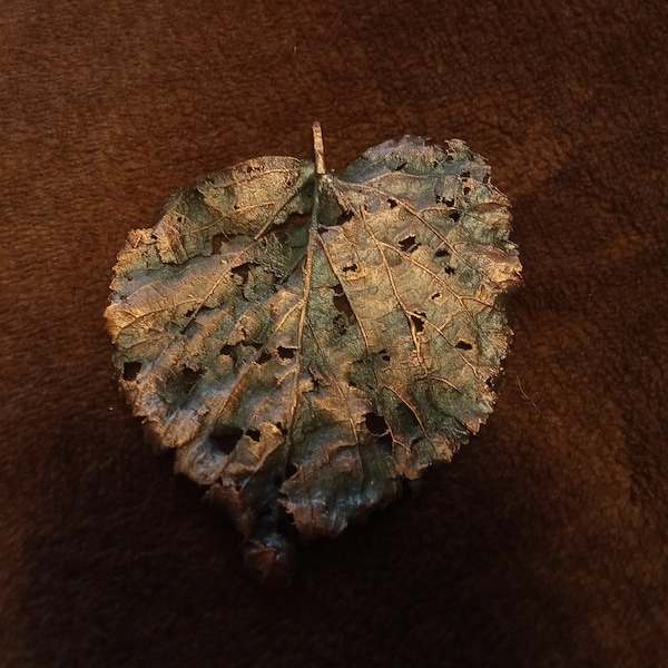 Echte  Blatt auf  Kupfer Halskette, elektrogeformt, Handgemachter Natur inspirierter Schmuck