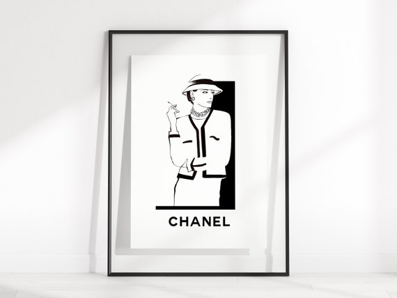 Chanel Fashion Illustration Wall Art Printcoco Decormodern 